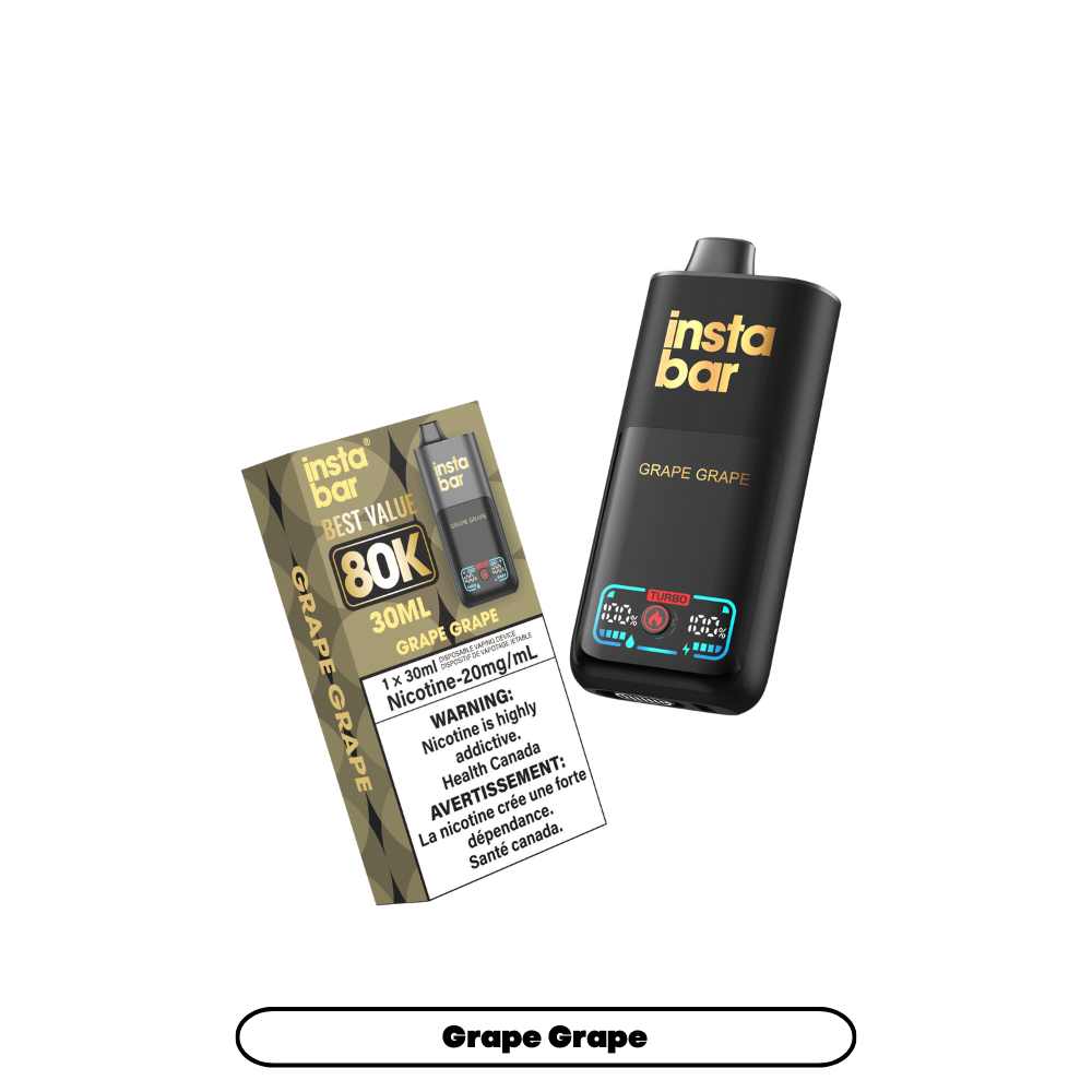 Insta Bar 80K Puffs - Grape Grape Rechargeable Disposable Vape 20Mg