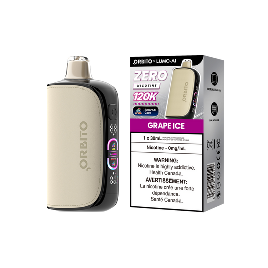 Orbito Lumo AI 120k Puffs Grape Ice Rechargeable Disposable Vape 0mg