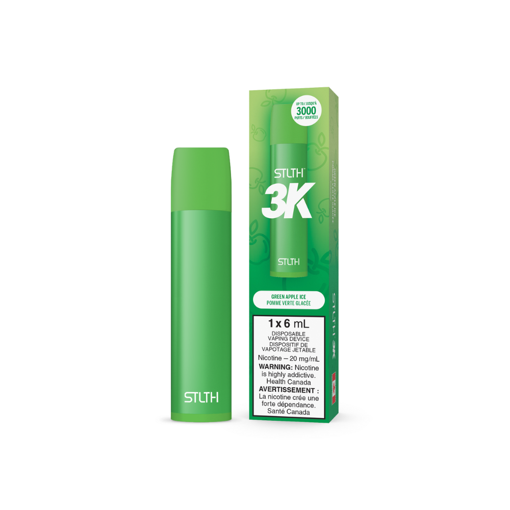 STLTH 3K Puffs Green Apple Ice Rechargeable Disposable Vape 20Mg