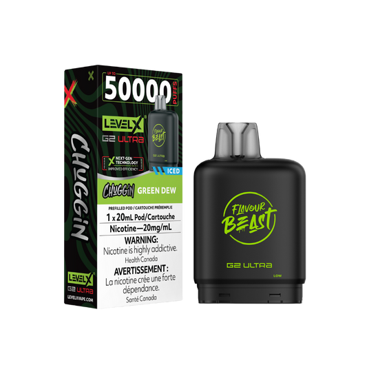 Flavour Beast Level X G2 Ultra 50K (Prefilled Pods) -  Green Dew Iced