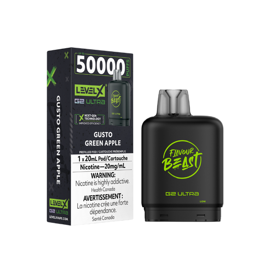 Flavour Beast Level X G2 Ultra 50K (Prefilled Pods) - Gusto Green Apple