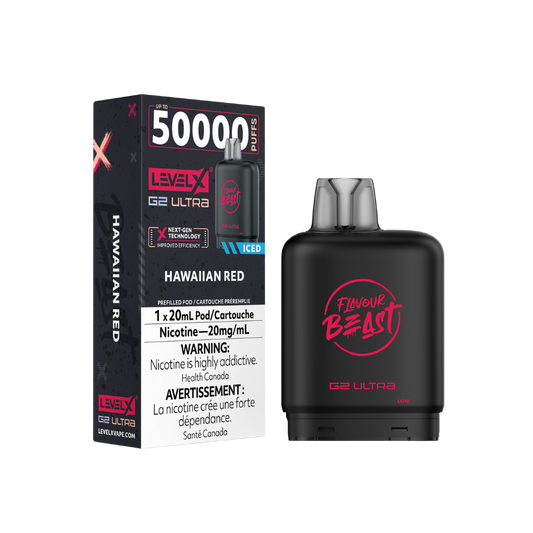Flavour Beast Level X G2 Ultra 50K (Prefilled Pods) -  Hawaiian Red Iced