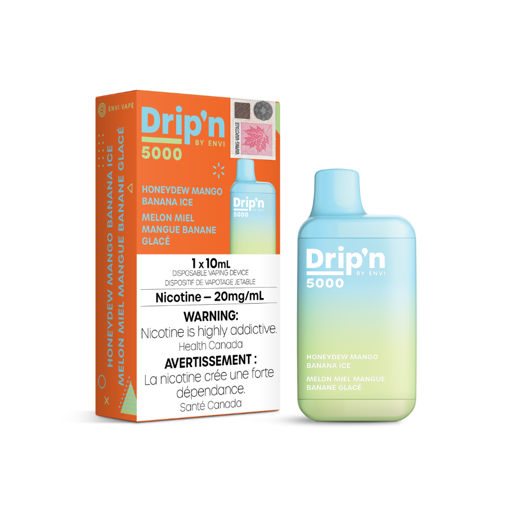 Dripin 5K Puffs Honeydew Mango Banana Ice Rechargeable Disposable Vape 20Mg