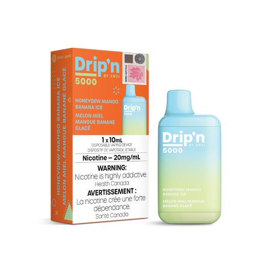 Dripin 5K Puffs Honeydew Mango Banana Ice Rechargeable Disposable Vape 20Mg