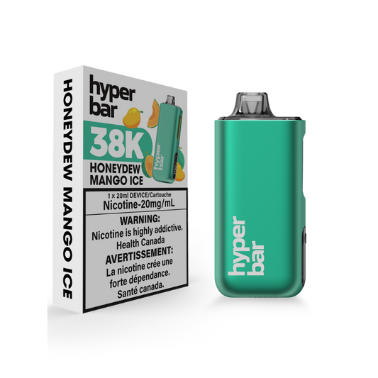 Hyper Bar 38K Puffs Honeydew Mango Ice Rechargeable Disposable 20Mg