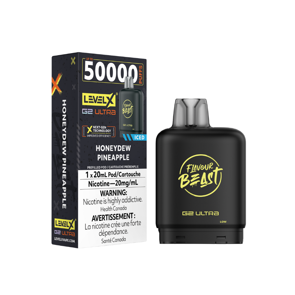 Flavour Beast Level X G2 Ultra 50K (Prefilled Pods) -  Honeydew Pineapple Iced