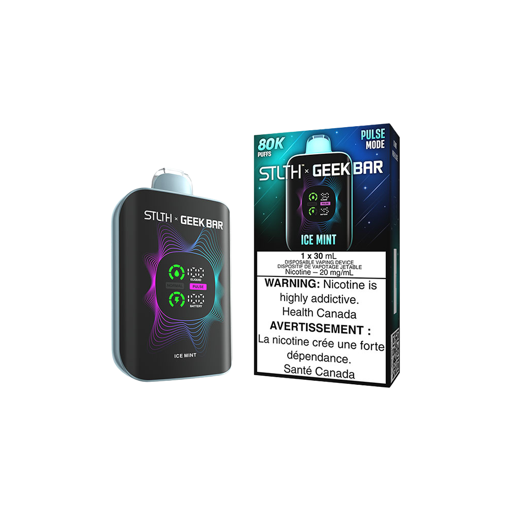 Stlth X Geek Bar - Vape jetable rechargeable Menthe glaciale 20 mg