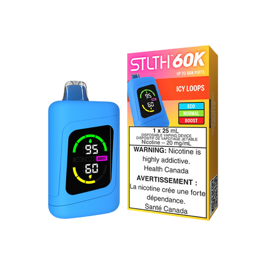 STLTH 60K Puffs - Icy Loops Rechargeable Disposable Vape 20Mg
