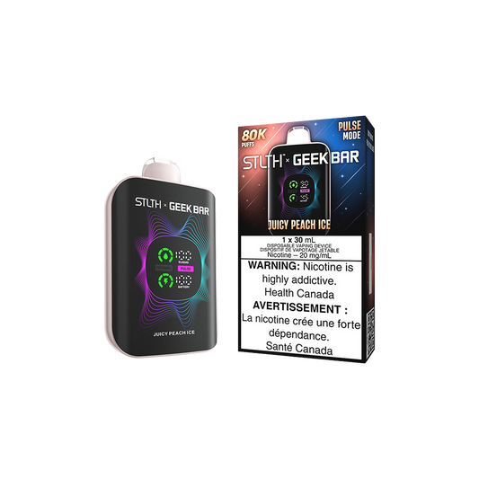 Stlth X Geek Bar - Vape jetable rechargeable Pêche juteuse glacée 20 mg