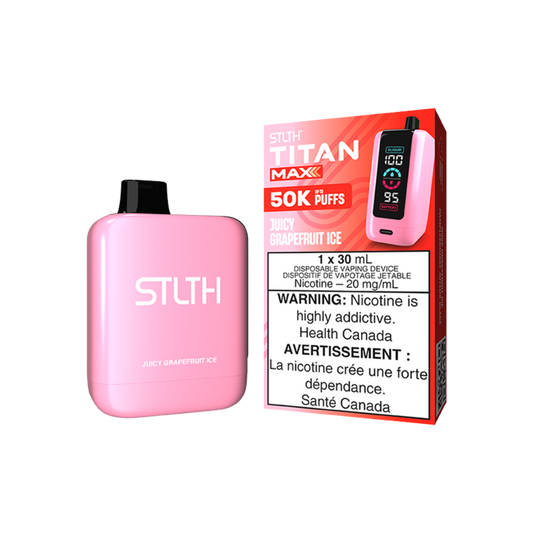 STLTH Titan Max 50K bouffées Vape jetable rechargeable - Glace au pamplemousse juteux 20 mg