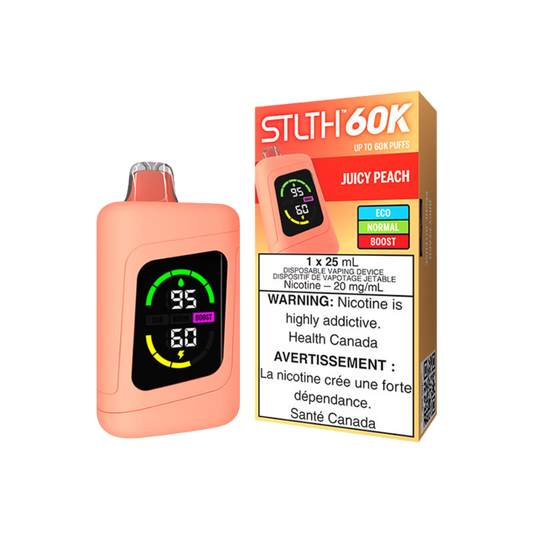 STLTH 60K Puffs - Juicy Peach Rechargeable Disposable Vape 20Mg