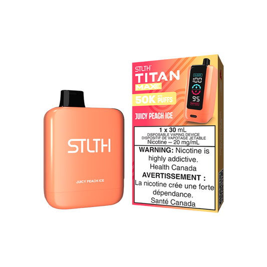 STLTH Titan Max 50 000 bouffées – Vape jetable rechargeable - Glace à la pêche juteuse 20 mg