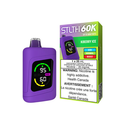STLTH 60K Puffs - Kiberry Ice Rechargeable Disposable Vape 20Mg
