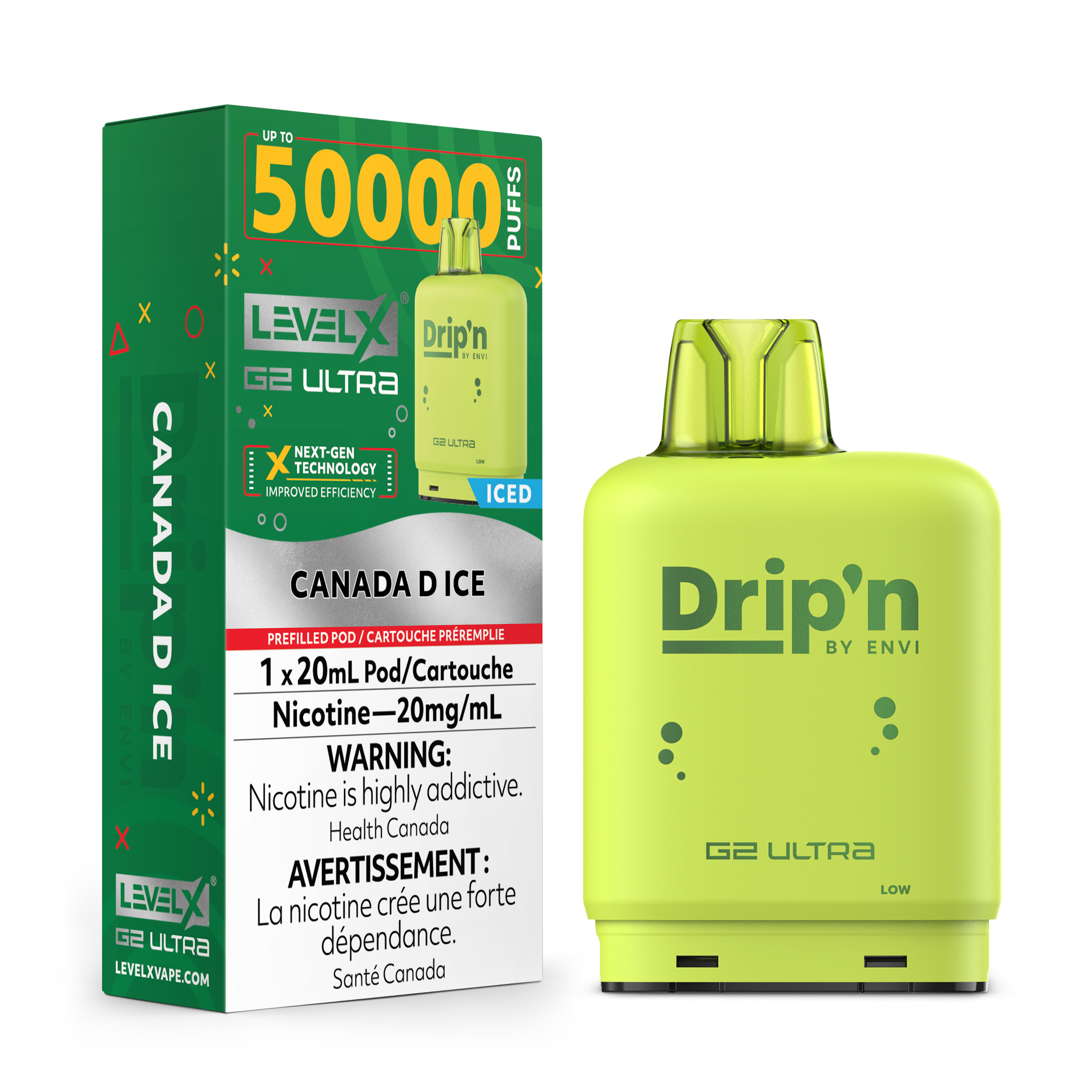 Dripin Level X G2 Ultra 50K (Prefilled Pods) - Canada D Ice