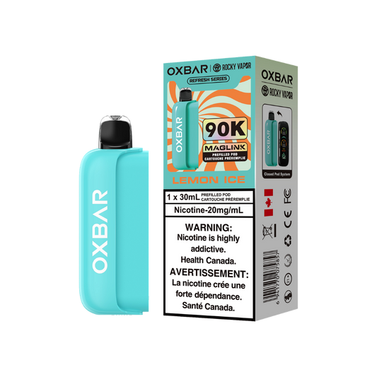 Oxbar Rocky Vapor Maglink Pod 90 000 bouffées - Pods jetables préremplis Pêche Glacée 20 mg