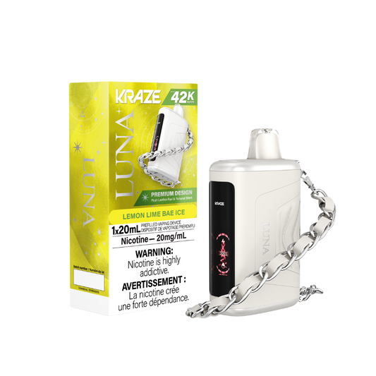 Kraze Luna 42K Puffs Lemon Lime Bae Ice Rechargeable Disposable Vape 20Mg