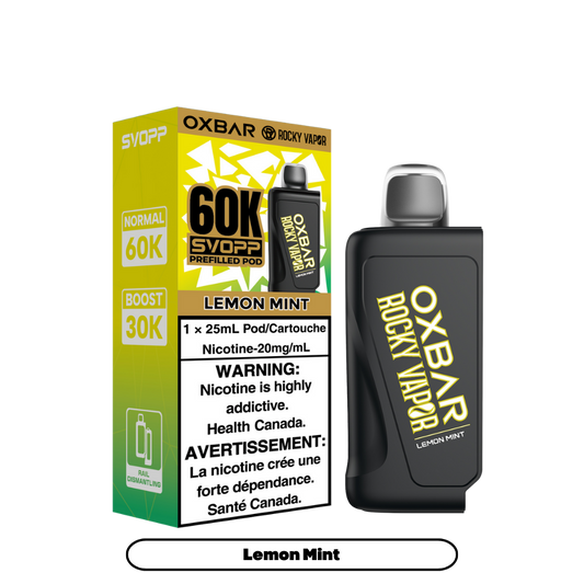 Svopp Oxbar Rocky Vapor 60K bouffées (Pods préremplis) - Citron Menthe