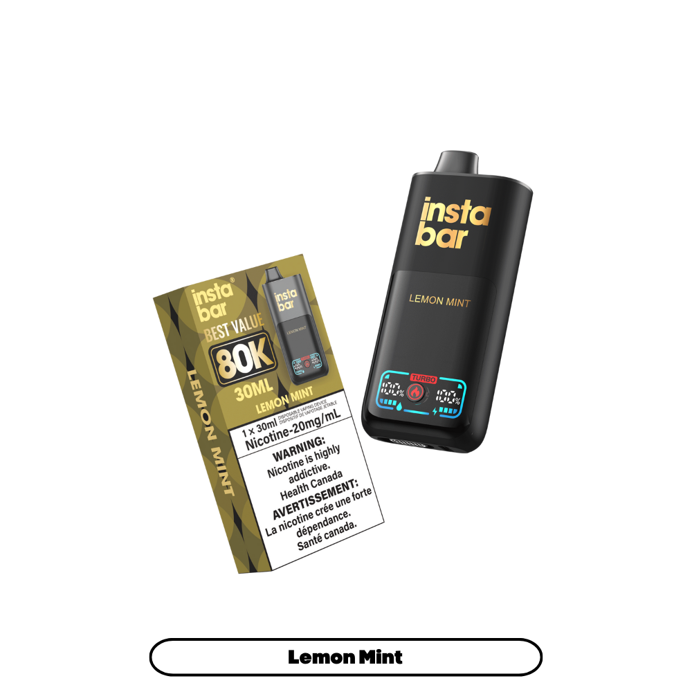 Insta Bar 80K Puffs - Lemon Mint Rechargeable Disposable Vape 20Mg