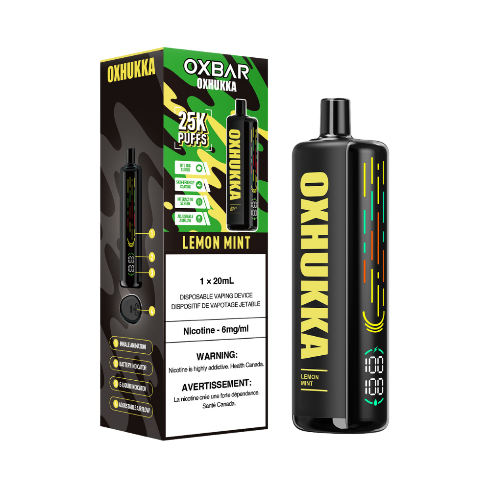 Oxbar Oxhukka 25K Puffs Lemon Mint Rechargeable Disposable 20Mg