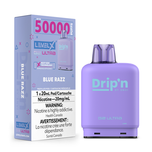 Dripin Level X G2 Ultra 50K (Prefilled Pods) - Blue Razz