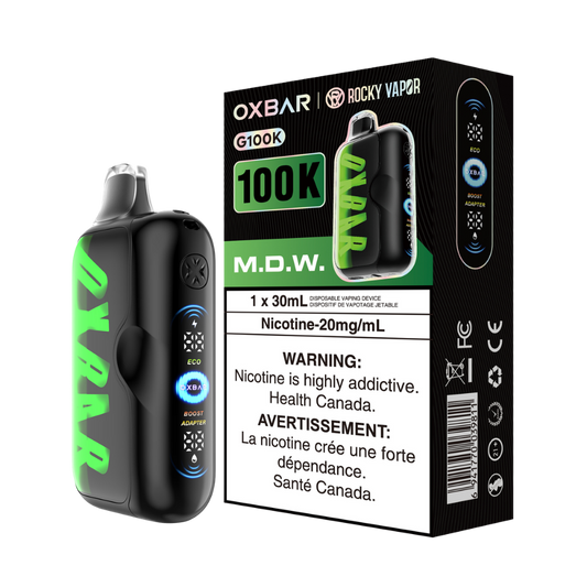 Oxbar Rocky Vapor G100k M.D.W. Rechargeable Disposable Vape 20Mg