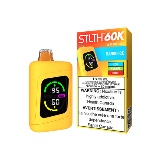 STLTH 60K Puffs - Mango Ice Rechargeable Disposable Vape 20Mg