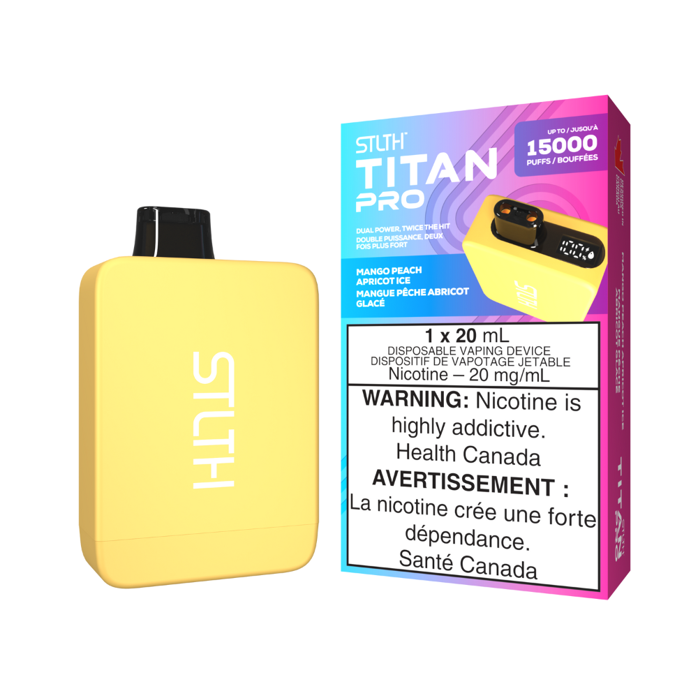 STLTH Titan Pro 15K Puffs Mango Peach Apricot Ice Rechargeable Disposable Vape 20Mg