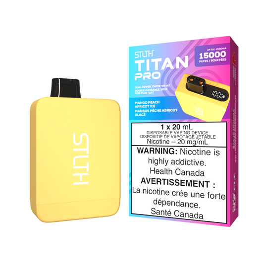 STLTH Titan Pro 15K Puffs Mango Peach Apricot Ice Rechargeable Disposable Vape 20Mg