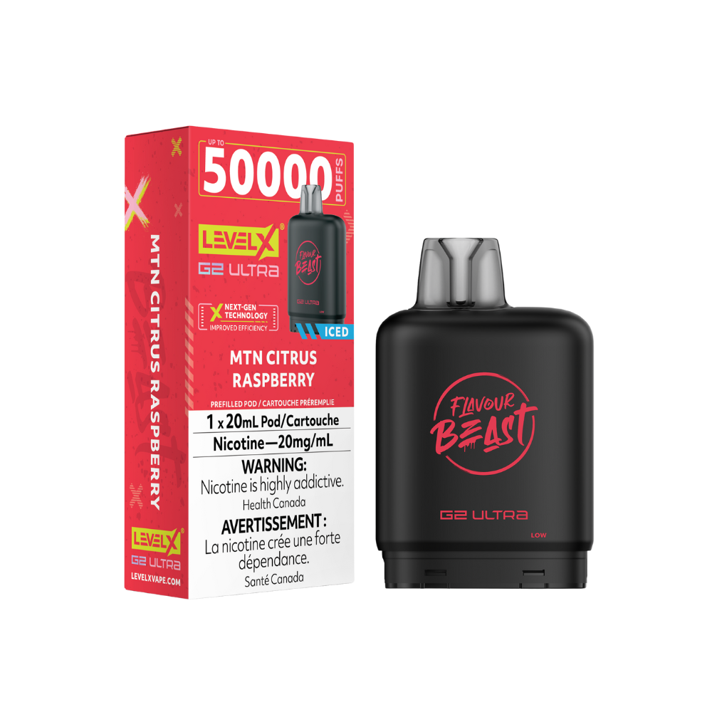 Flavour Beast Level X G2 Ultra 50K (Prefilled Pods) -  MTN Citrus Raspberry Iced