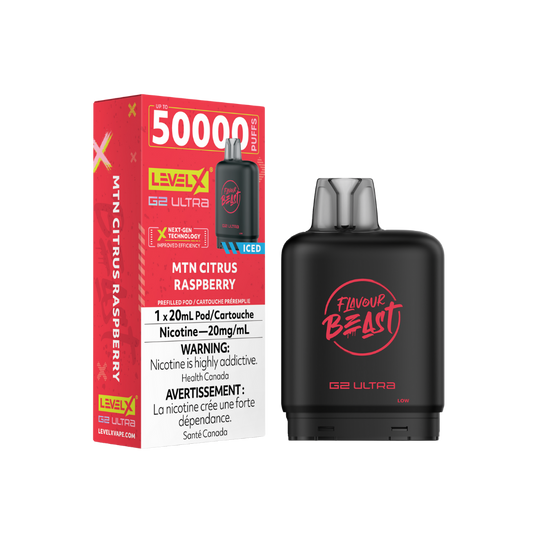 Flavour Beast Level X G2 Ultra 50K (Prefilled Pods) -  MTN Citrus Raspberry Iced