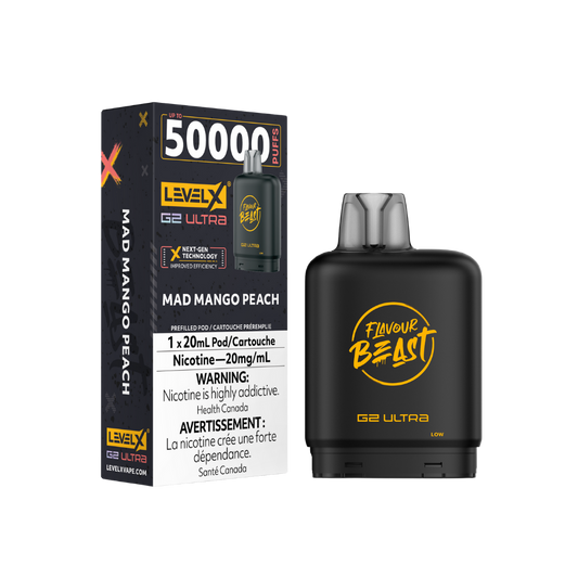 Flavour Beast Level X G2 Ultra 50K (Prefilled Pods) - Mad Mango Peach