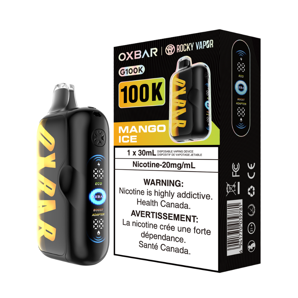Oxbar Rocky Vapor G100k Mangue Glacée Vape Jetable Rechargeable 20Mg