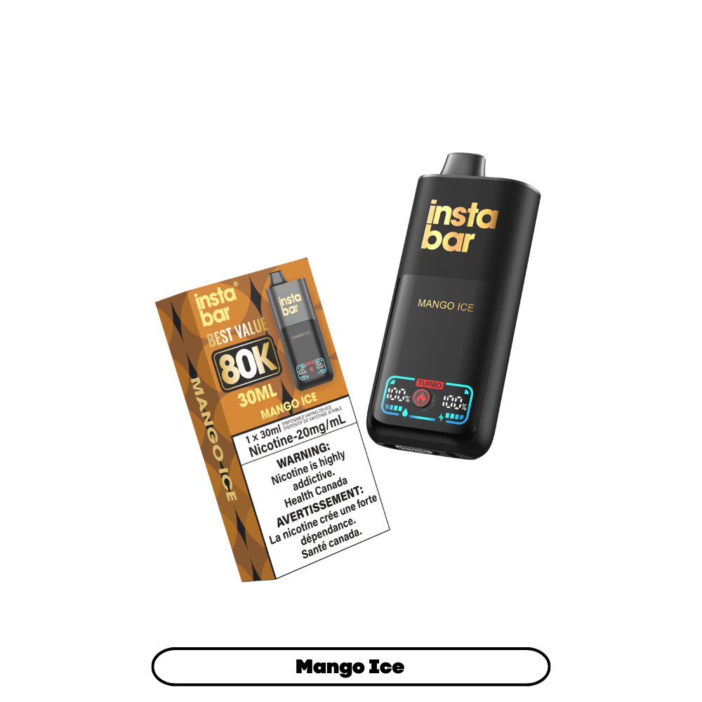 Insta Bar 80K Puffs - Mango Ice Rechargeable Disposable Vape 20Mg