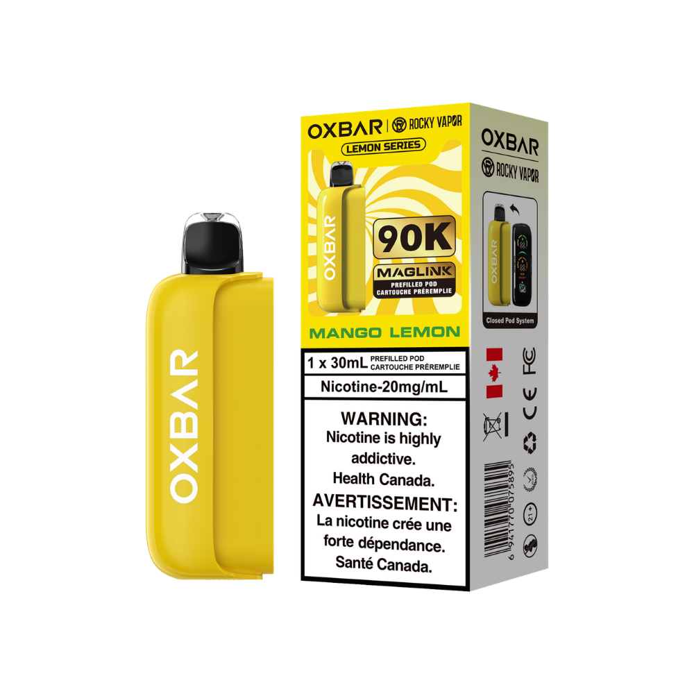 Oxbar Rocky Vapor Maglink Pod 90 000 bouffées - Pods jetables préremplis Pêche Glacée 20 mg