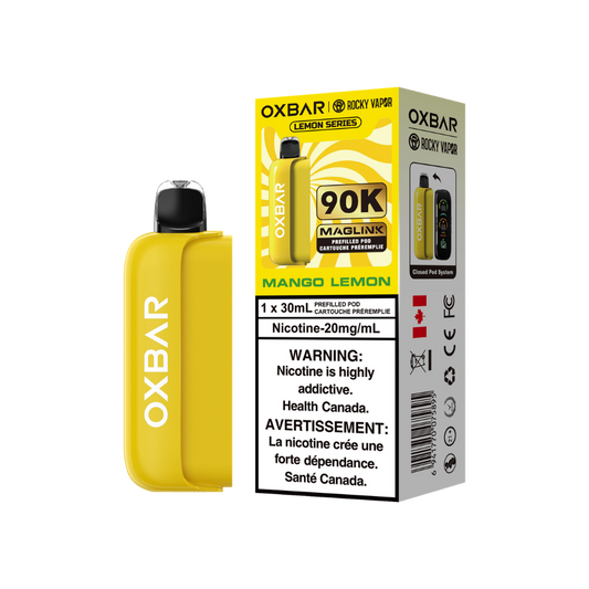 Oxbar Rocky Vapor Maglink Pod 90 000 bouffées - Pods jetables préremplis Pêche Glacée 20 mg