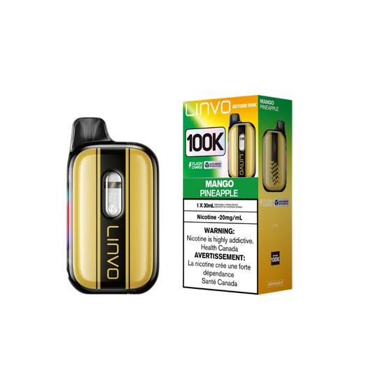 Linvo Beyond 100K - Mango Pineapple Adjustable Wattage Rechargeable Disposable Vape 20Mg