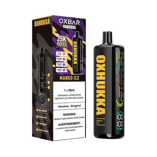 Oxbar Oxhukka 25K Bouffées Mangue Glacée Rechargeable Jetable 20Mg