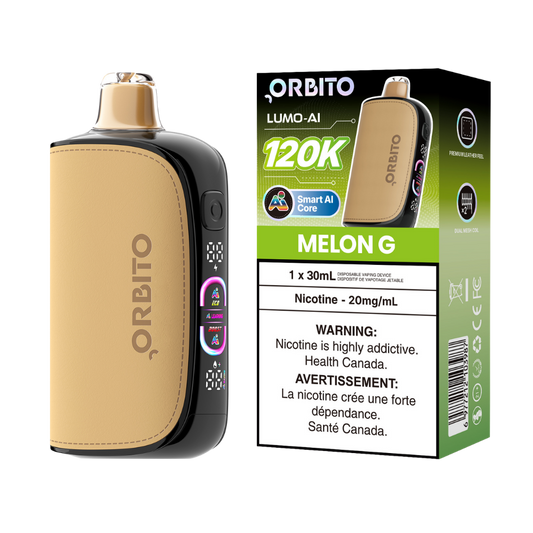 Orbito Lumo AI 120k bouffées Vape jetable rechargeable Melon G 20 mg