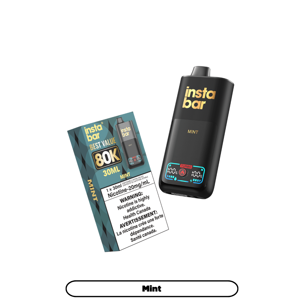 Insta Bar 80K Puffs - Mint Rechargeable Disposable Vape 20Mg