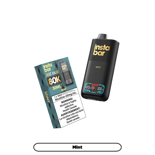 Insta Bar 80K Puffs - Mint Rechargeable Disposable Vape 20Mg