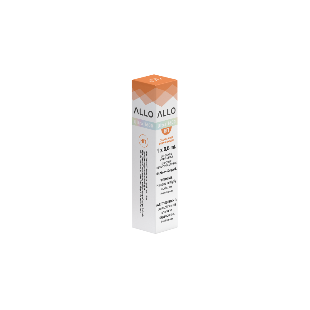 Allo Ultra 1600 Puffs Orange Apple Rechargeable Disposable Vape 20Mg