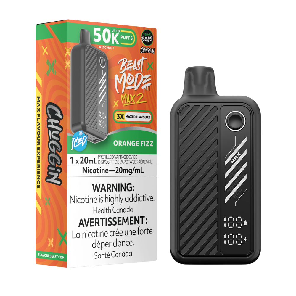 Flavour Beast Mode Max 2 50K bouffées Orange Fizz glacé Vape jetable rechargeable 20Mg