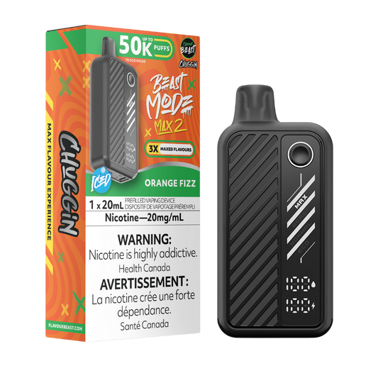 Flavour Beast Mode Max 2 50K bouffées Orange Fizz glacé Vape jetable rechargeable 20Mg