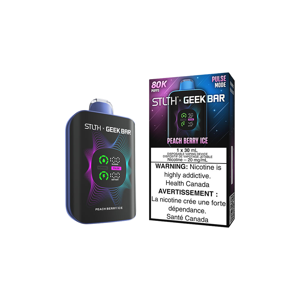 Stlth X Geek Bar - Vape jetable rechargeable Pêche Baie Glacée 20Mg