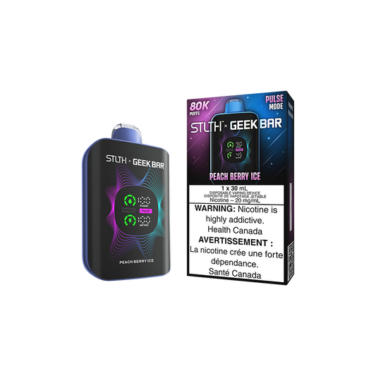 Stlth X Geek Bar - Vape jetable rechargeable Pêche Baie Glacée 20Mg