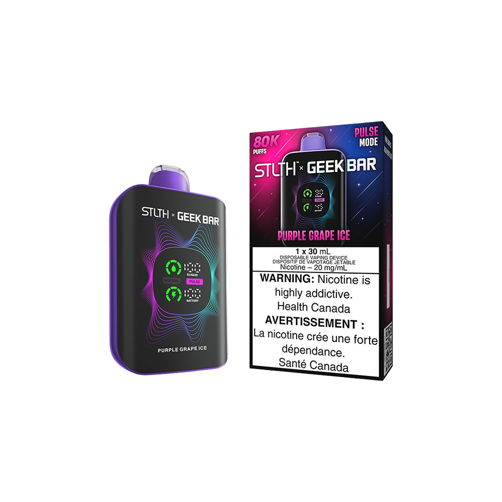 Stlth X Geek Bar - Vape jetable rechargeable Raisin Violet Glacé 20Mg