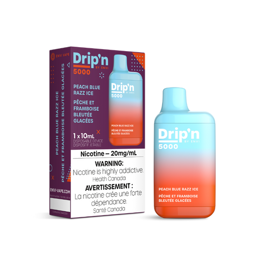 Dripin 5K Puffs Peach Blue Razz Ice Rechargeable Disposable Vape 20Mg