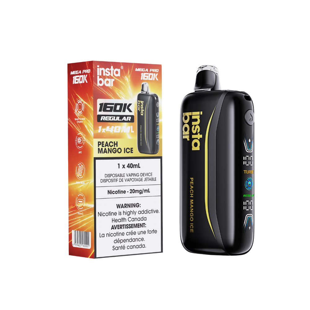 Insta Bar 160K - Peach Mango Ice Rechargeable Disposable Vape 20Mg