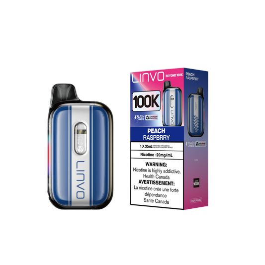Linvo Beyond 100K - Peach Raspberry Adjustable Wattage Rechargeable Disposable Vape 20Mg