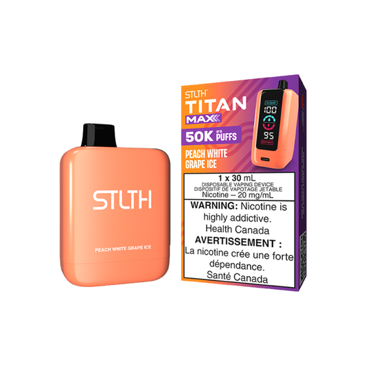 STLTH Titan Max 50K bouffées Vape jetable rechargeable - Glace au raisin blanc et à la pêche 20 mg